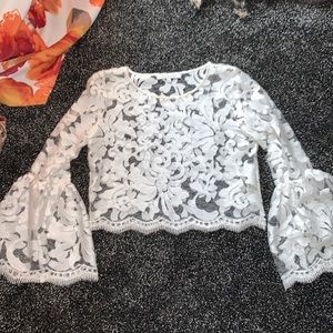 Sheer lace crop top